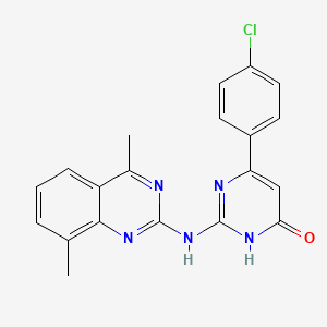 molecular formula C20H16ClN5O B3730985 6-(4-chlorophenyl)-2-[(4,8-dimethyl-2-quinazolinyl)amino]-4(3H)-pyrimidinone 