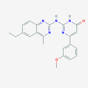molecular formula C22H21N5O2 B3730990 2-[(6-ethyl-4-methyl-2-quinazolinyl)amino]-6-(3-methoxyphenyl)-4(3H)-pyrimidinone 
