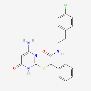 molecular formula C20H19ClN4O2S B3731003 2-[(4-amino-6-oxo-1,6-dihydro-2-pyrimidinyl)thio]-N-[2-(4-chlorophenyl)ethyl]-2-phenylacetamide 