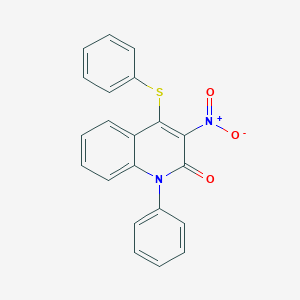 molecular formula C21H14N2O3S B373101 3-Nitro-1-phenyl-4-phenylsulfanylquinolin-2-one CAS No. 141945-66-6