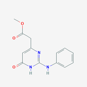 molecular formula C13H13N3O3 B3731018 methyl (2-anilino-6-oxo-1,6-dihydro-4-pyrimidinyl)acetate 