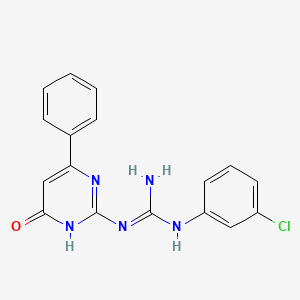 molecular formula C17H14ClN5O B3731038 N-(3-chlorophenyl)-N'-(6-oxo-4-phenyl-1,6-dihydro-2-pyrimidinyl)guanidine 