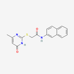molecular formula C17H15N3O2S B3731065 2-[(4-hydroxy-6-methyl-2-pyrimidinyl)thio]-N-2-naphthylacetamide 