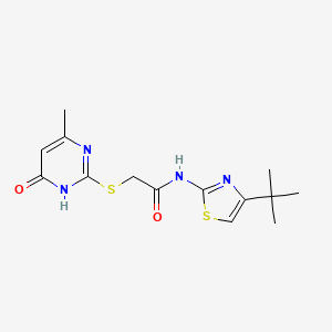 molecular formula C14H18N4O2S2 B3731067 N-(4-tert-butyl-1,3-thiazol-2-yl)-2-[(4-hydroxy-6-methyl-2-pyrimidinyl)thio]acetamide 