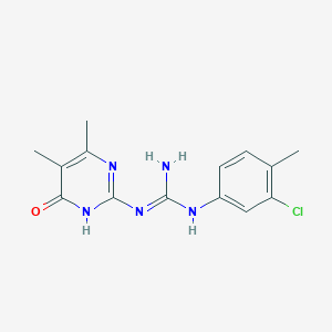molecular formula C14H16ClN5O B3731075 N-(3-chloro-4-methylphenyl)-N'-(4,5-dimethyl-6-oxo-1,6-dihydro-2-pyrimidinyl)guanidine 