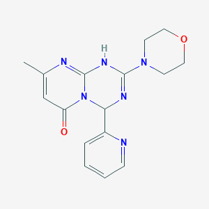 molecular formula C16H18N6O2 B3731078 8-methyl-2-(4-morpholinyl)-4-(2-pyridinyl)-1,4-dihydro-6H-pyrimido[1,2-a][1,3,5]triazin-6-one 