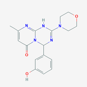 molecular formula C17H19N5O3 B3731082 4-(3-hydroxyphenyl)-8-methyl-2-(4-morpholinyl)-1,4-dihydro-6H-pyrimido[1,2-a][1,3,5]triazin-6-one 