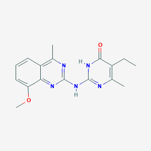molecular formula C17H19N5O2 B3731085 5-ethyl-2-[(8-methoxy-4-methyl-2-quinazolinyl)amino]-6-methyl-4(3H)-pyrimidinone 