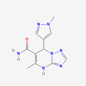 molecular formula C11H13N7O B3731123 5-methyl-7-(1-methyl-1H-pyrazol-4-yl)-4,7-dihydro[1,2,4]triazolo[1,5-a]pyrimidine-6-carboxamide 