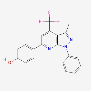 molecular formula C20H14F3N3O B3731128 4-[3-methyl-1-phenyl-4-(trifluoromethyl)-1H-pyrazolo[3,4-b]pyridin-6-yl]phenol 