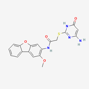 molecular formula C19H16N4O4S B3731137 2-[(4-amino-6-oxo-1,6-dihydro-2-pyrimidinyl)thio]-N-(2-methoxydibenzo[b,d]furan-3-yl)acetamide 