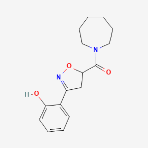 molecular formula C16H20N2O3 B3731138 2-[5-(1-azepanylcarbonyl)-4,5-dihydro-3-isoxazolyl]phenol 