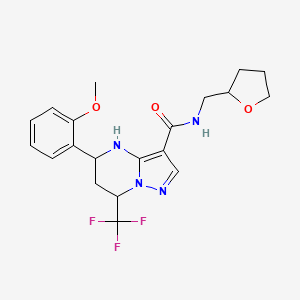 molecular formula C20H23F3N4O3 B3731141 5-(2-methoxyphenyl)-N-(tetrahydro-2-furanylmethyl)-7-(trifluoromethyl)-4,5,6,7-tetrahydropyrazolo[1,5-a]pyrimidine-3-carboxamide 
