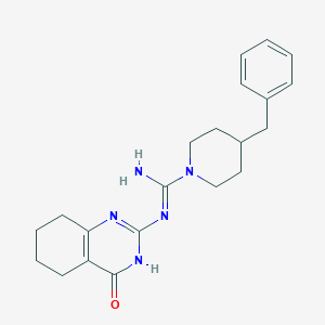 4-benzyl-N-(4-oxo-3,4,5,6,7,8-hexahydro-2-quinazolinyl)-1-piperidinecarboximidamide