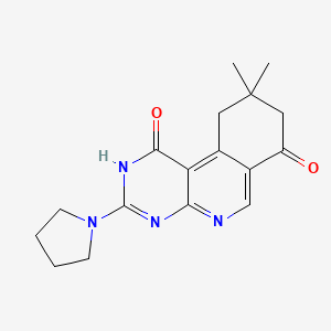 molecular formula C17H20N4O2 B3731159 9,9-dimethyl-3-(1-pyrrolidinyl)-9,10-dihydropyrimido[4,5-c]isoquinoline-1,7(2H,8H)-dione 