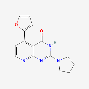 molecular formula C15H14N4O2 B3731176 5-(2-furyl)-2-(1-pyrrolidinyl)pyrido[2,3-d]pyrimidin-4(3H)-one 