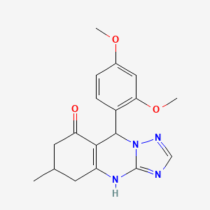 molecular formula C18H20N4O3 B3731213 9-(2,4-dimethoxyphenyl)-6-methyl-5,6,7,9-tetrahydro[1,2,4]triazolo[5,1-b]quinazolin-8(4H)-one 