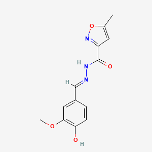 molecular formula C13H13N3O4 B3731221 N'-(4-hydroxy-3-methoxybenzylidene)-5-methyl-3-isoxazolecarbohydrazide 