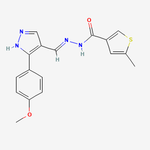molecular formula C17H16N4O2S B3731235 N'-{[3-(4-methoxyphenyl)-1H-pyrazol-4-yl]methylene}-5-methyl-3-thiophenecarbohydrazide 