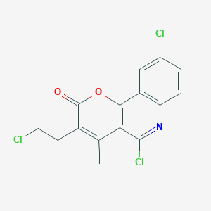 molecular formula C15H10Cl3NO2 B373126 5,9-dichloro-3-(2-chloroethyl)-4-methyl-2H-pyrano[3,2-c]quinolin-2-one 