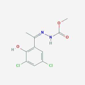 molecular formula C10H10Cl2N2O3 B3731297 methyl 2-[1-(3,5-dichloro-2-hydroxyphenyl)ethylidene]hydrazinecarboxylate 
