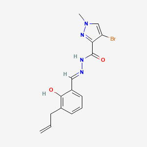 molecular formula C15H15BrN4O2 B3731300 N'-(3-allyl-2-hydroxybenzylidene)-4-bromo-1-methyl-1H-pyrazole-3-carbohydrazide 