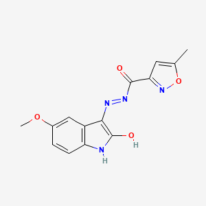 molecular formula C14H12N4O4 B3731304 N'-(5-methoxy-2-oxo-1,2-dihydro-3H-indol-3-ylidene)-5-methyl-3-isoxazolecarbohydrazide 