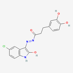 N'-(5-chloro-2-oxo-1,2-dihydro-3H-indol-3-ylidene)-3-(3,4-dihydroxyphenyl)propanohydrazide