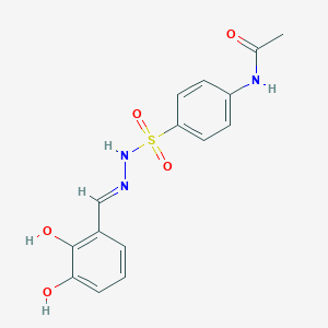 molecular formula C15H15N3O5S B3731316 N-(4-{[2-(2,3-dihydroxybenzylidene)hydrazino]sulfonyl}phenyl)acetamide 