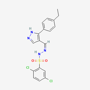 2,5-dichloro-N'-{[3-(4-ethylphenyl)-1H-pyrazol-4-yl]methylene}benzenesulfonohydrazide