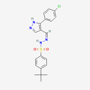 4-tert-butyl-N'-{[3-(4-chlorophenyl)-1H-pyrazol-4-yl]methylene}benzenesulfonohydrazide