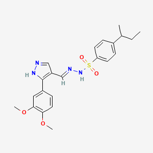 molecular formula C22H26N4O4S B3731335 4-sec-butyl-N'-{[3-(3,4-dimethoxyphenyl)-1H-pyrazol-4-yl]methylene}benzenesulfonohydrazide 