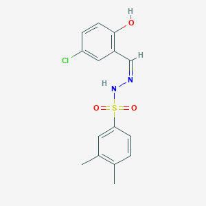 molecular formula C15H15ClN2O3S B3731336 N'-(5-chloro-2-hydroxybenzylidene)-3,4-dimethylbenzenesulfonohydrazide 