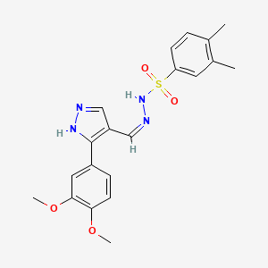 molecular formula C20H22N4O4S B3731341 N'-{[3-(3,4-dimethoxyphenyl)-1H-pyrazol-4-yl]methylene}-3,4-dimethylbenzenesulfonohydrazide 