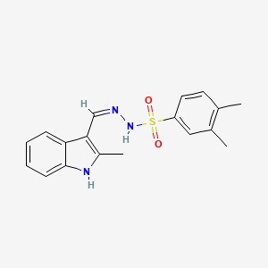 molecular formula C18H19N3O2S B3731346 3,4-dimethyl-N'-[(2-methyl-1H-indol-3-yl)methylene]benzenesulfonohydrazide 