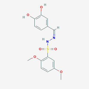 molecular formula C15H16N2O6S B3731370 N'-(3,4-dihydroxybenzylidene)-2,5-dimethoxybenzenesulfonohydrazide 