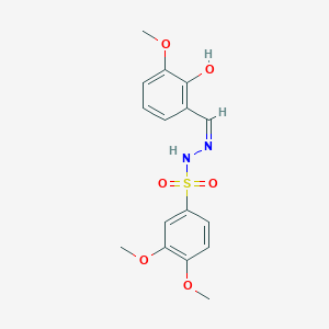 molecular formula C16H18N2O6S B3731401 N'-(2-hydroxy-3-methoxybenzylidene)-3,4-dimethoxybenzenesulfonohydrazide 