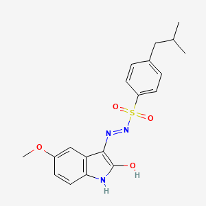 4-isobutyl-N'-(5-methoxy-2-oxo-1,2-dihydro-3H-indol-3-ylidene)benzenesulfonohydrazide