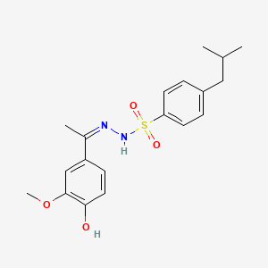 molecular formula C19H24N2O4S B3731414 N'-[1-(4-hydroxy-3-methoxyphenyl)ethylidene]-4-isobutylbenzenesulfonohydrazide 