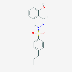 molecular formula C16H18N2O3S B3731434 N'-(2-hydroxybenzylidene)-4-propylbenzenesulfonohydrazide 