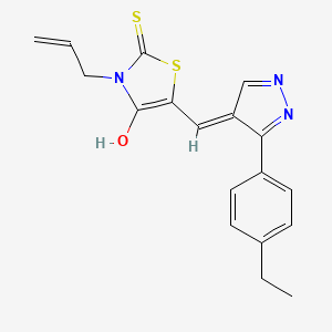 molecular formula C18H17N3OS2 B3731440 3-allyl-5-{[3-(4-ethylphenyl)-1H-pyrazol-4-yl]methylene}-2-thioxo-1,3-thiazolidin-4-one 