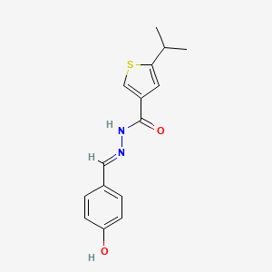 molecular formula C15H16N2O2S B3731445 N'-(4-hydroxybenzylidene)-5-isopropyl-3-thiophenecarbohydrazide 