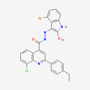 molecular formula C26H18BrClN4O2 B3731454 N'-(4-bromo-2-oxo-1,2-dihydro-3H-indol-3-ylidene)-8-chloro-2-(4-ethylphenyl)-4-quinolinecarbohydrazide 