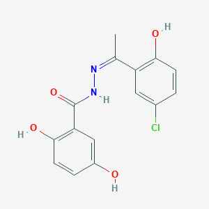 molecular formula C15H13ClN2O4 B3731478 N'-[1-(5-chloro-2-hydroxyphenyl)ethylidene]-2,5-dihydroxybenzohydrazide 
