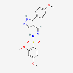 molecular formula C19H20N4O5S B3731493 2,4-dimethoxy-N'-{[3-(4-methoxyphenyl)-1H-pyrazol-4-yl]methylene}benzenesulfonohydrazide 