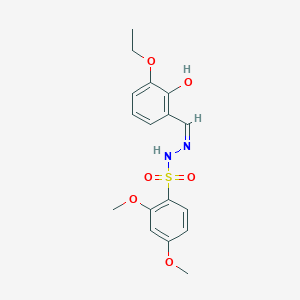 molecular formula C17H20N2O6S B3731508 N'-(3-ethoxy-2-hydroxybenzylidene)-2,4-dimethoxybenzenesulfonohydrazide 