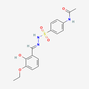 molecular formula C17H19N3O5S B3731514 N-(4-{[2-(3-ethoxy-2-hydroxybenzylidene)hydrazino]sulfonyl}phenyl)acetamide 