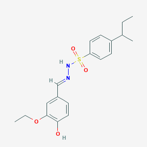 molecular formula C19H24N2O4S B3731527 4-sec-butyl-N'-(3-ethoxy-4-hydroxybenzylidene)benzenesulfonohydrazide 