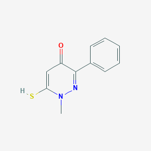molecular formula C11H10N2OS B373155 5-hydroxy-2-methyl-6-phenylpyridazine-3(2H)-thione 