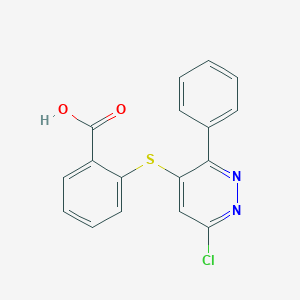 2-[(6-Chloro-3-phenyl-4-pyridazinyl)sulfanyl]benzoic acid